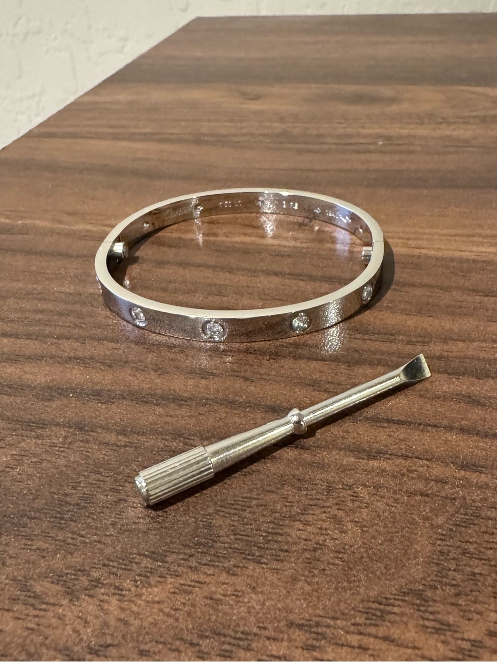 Silver love Bangle Bracelet with Screwdriver